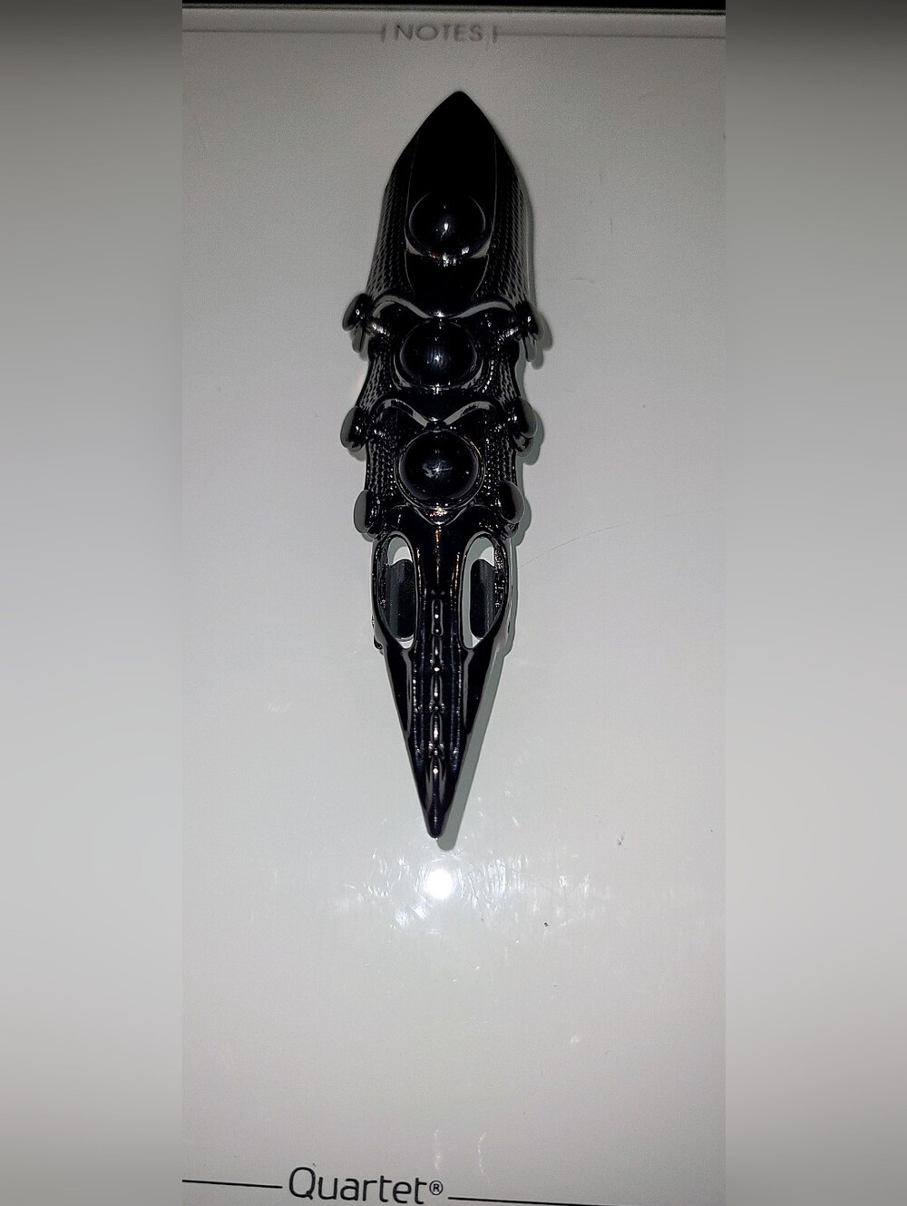 Gothic Black Armor Shield Statement Ring Adjustable Size - Picture 4 of 6